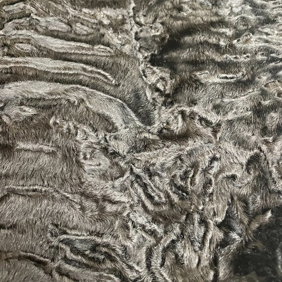 Vintage Fur Coat Curly Lamb with Mink Collar. Broadtail. Ashtrakhan. Swakara. - Picture 7 of 16